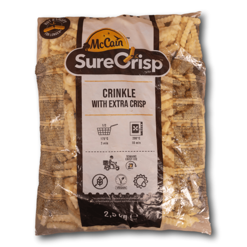 FRITES SURECRISP CRINKLE - 2.5KG x4